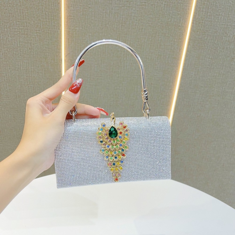 New cross-border diamond-studded evening bag - luxurious handbag for women, fashionable banquet handbag for women, dress-up evening gown cross-body bag