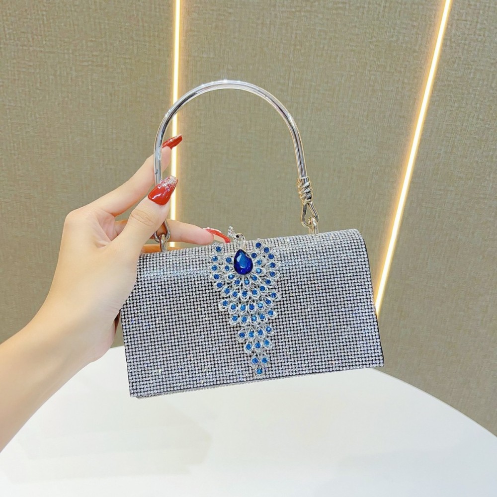 New cross-border diamond-studded evening bag - luxurious handbag for women, fashionable banquet handbag for women, dress-up evening gown cross-body bag