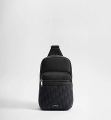 Black Dior Oblique Jacquard and Black Grained Calfskin