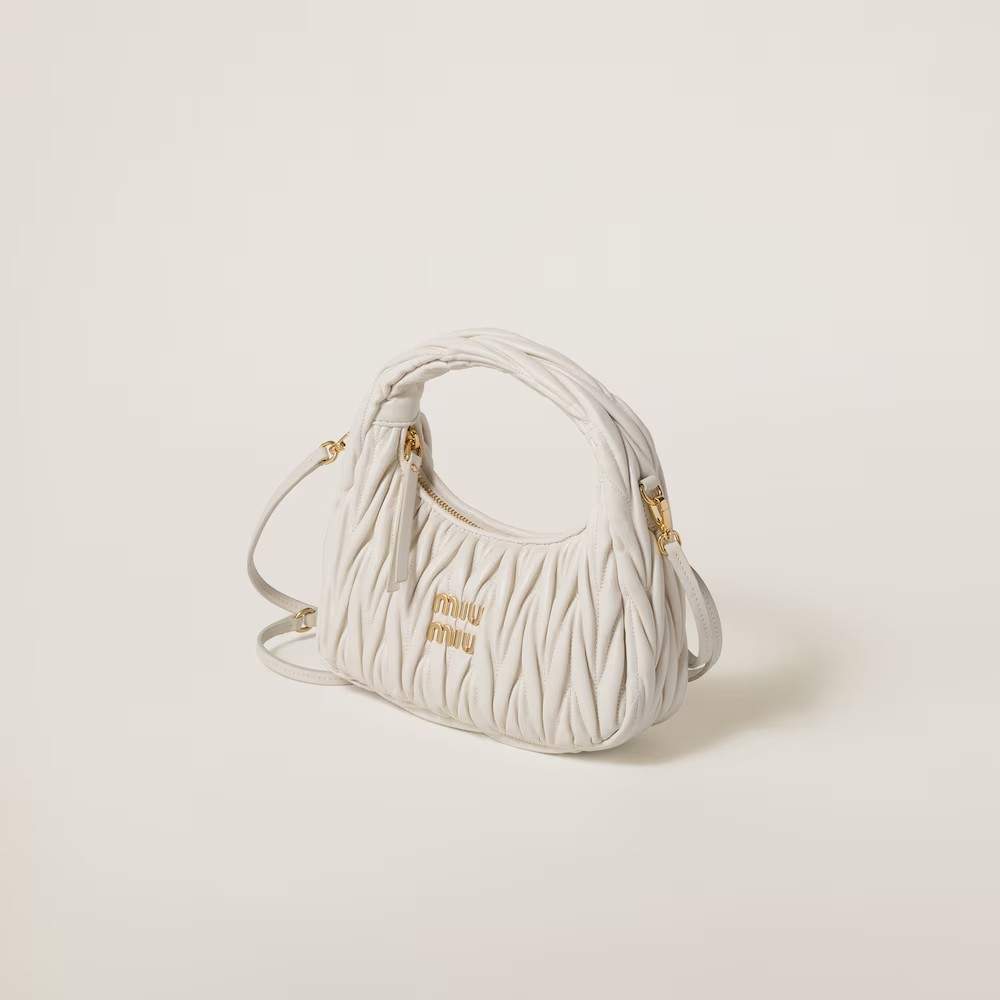 Wander matelassé nappa leather hobo bag