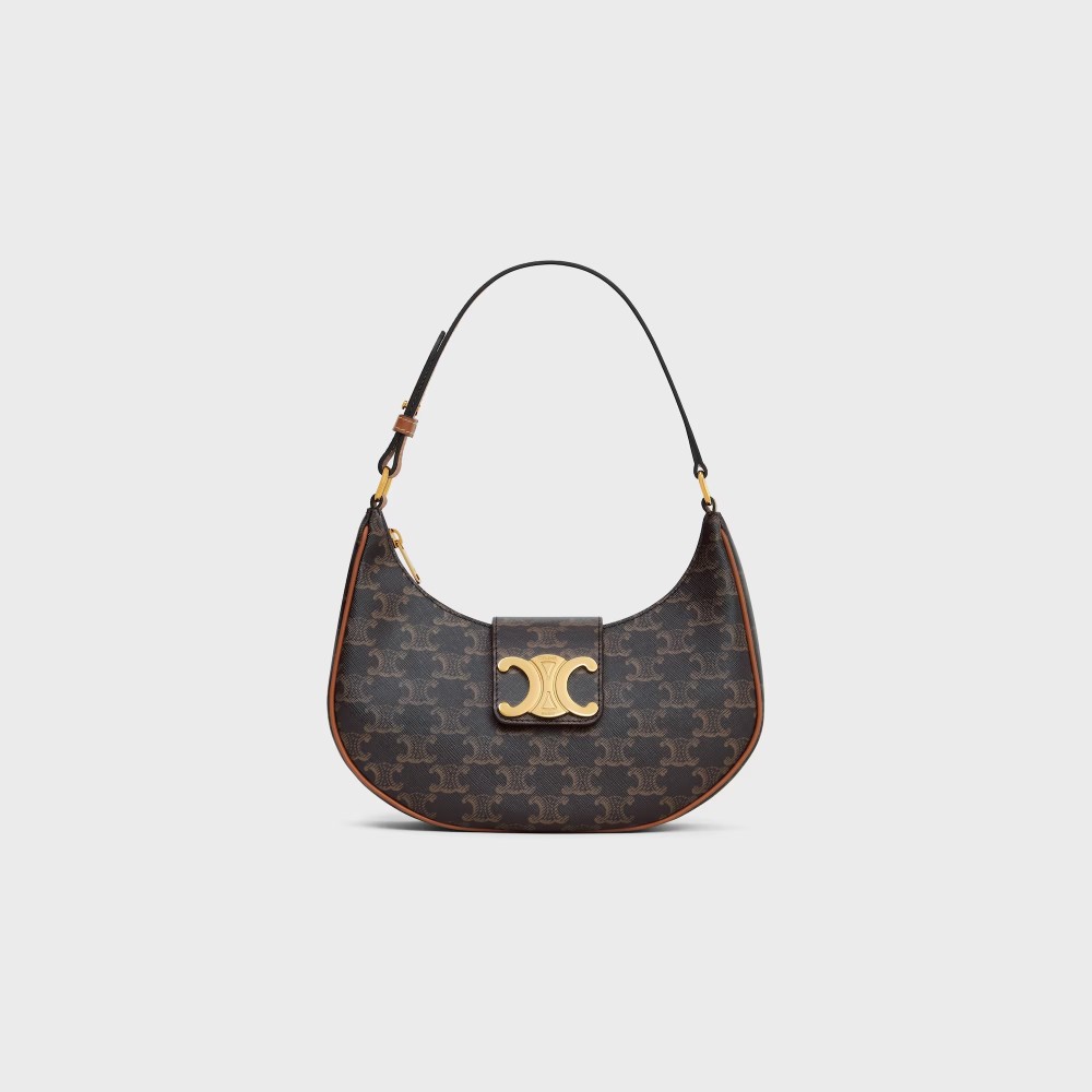 MEDIUM AVA TRIOMPHE BAG IN Triomphe Canvas and Calfskin