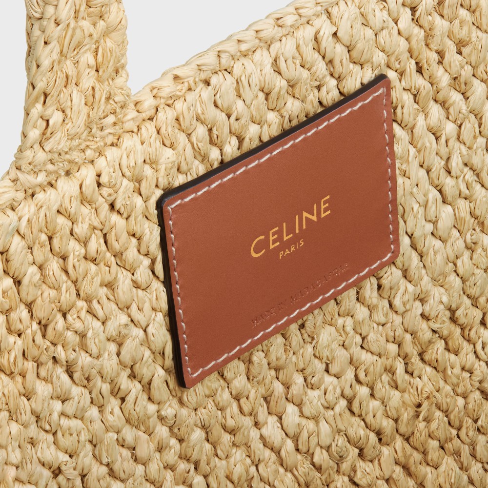 SMALL CABAS THAIS IN Raffia and Calfskin