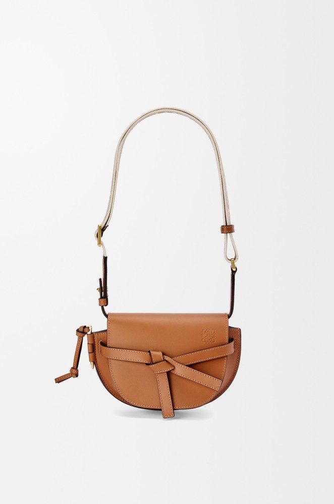 Mini Gate Dual bag in soft calfskin and jacquard