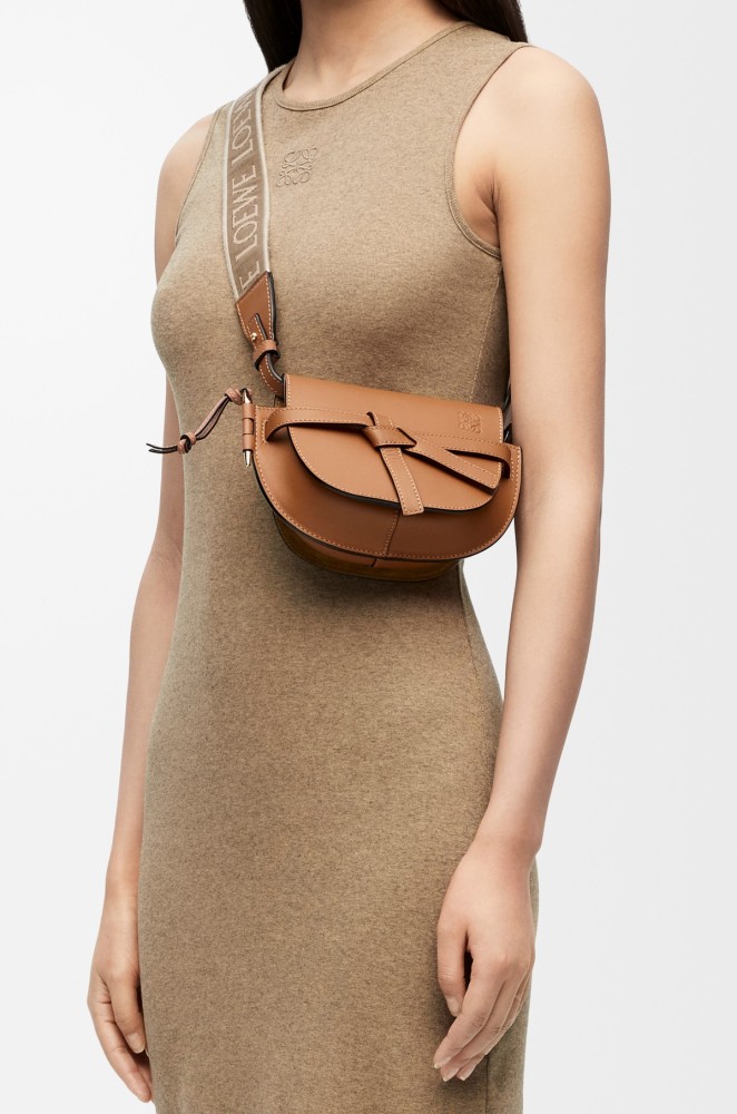 Mini Gate Dual bag in soft calfskin and jacquard