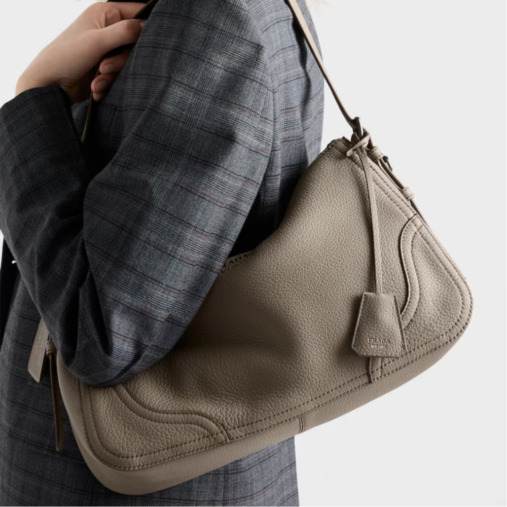 Prada Aimèe large leather shoulder bag