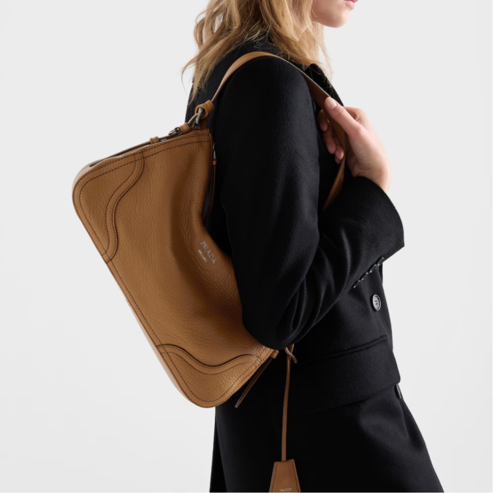 Prada Aimèe large leather shoulder bag