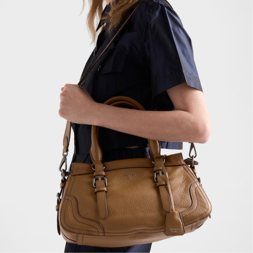Large leather tote bag
