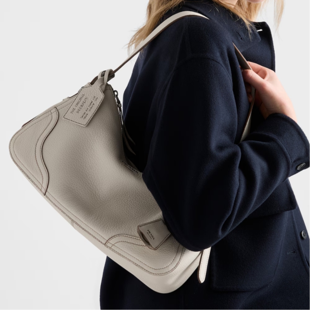 Prada Aimèe large leather shoulder bag
