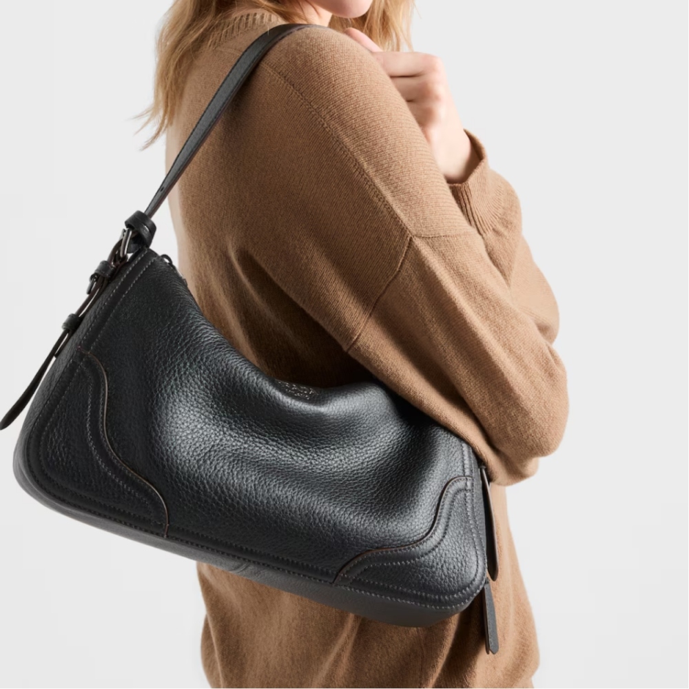 Prada Aimèe large leather shoulder bag