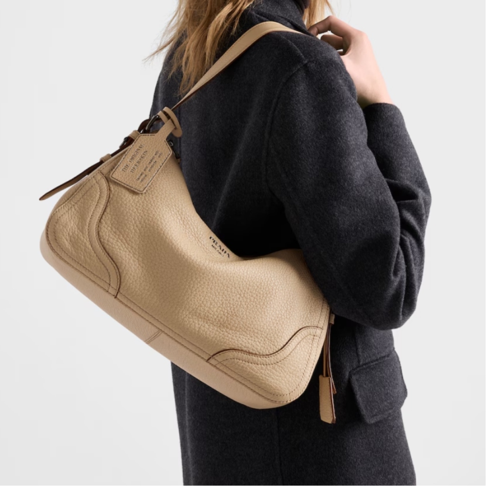 Prada Aimèe large leather shoulder bag