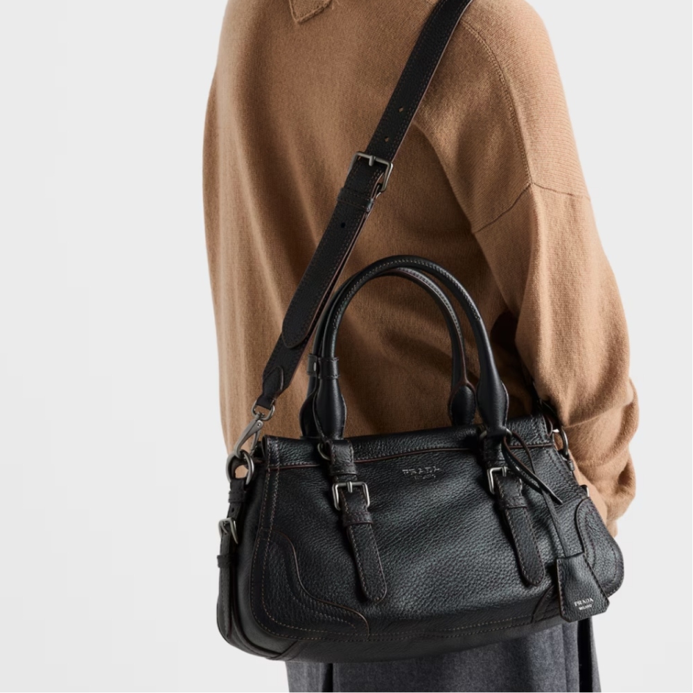 Large leather tote bag