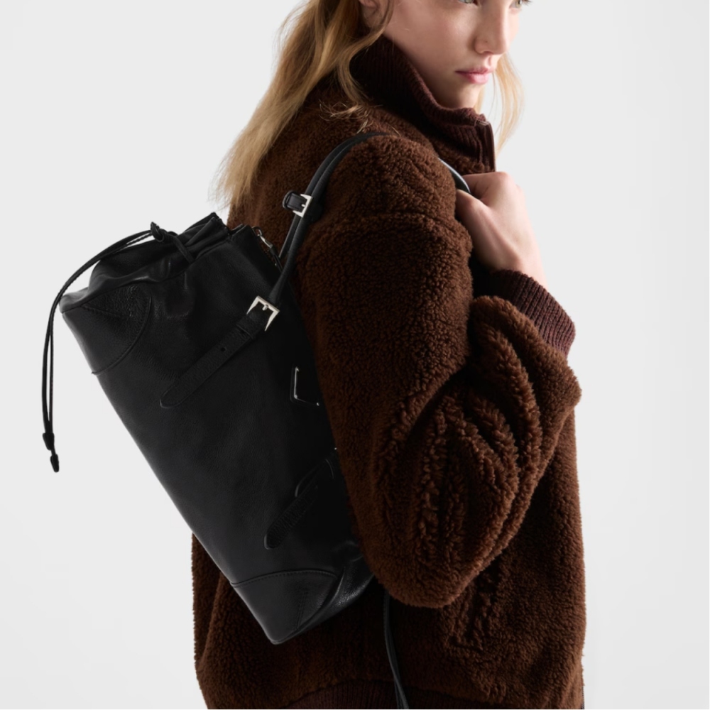 Prada Bonnie medium antiqued leather tote bag