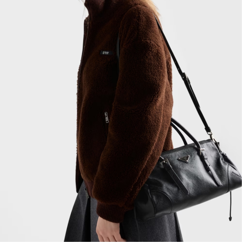 Prada Bonnie medium antiqued leather tote bag