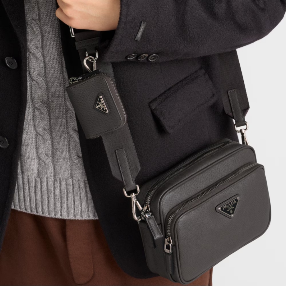 Saffiano leather shoulder bag