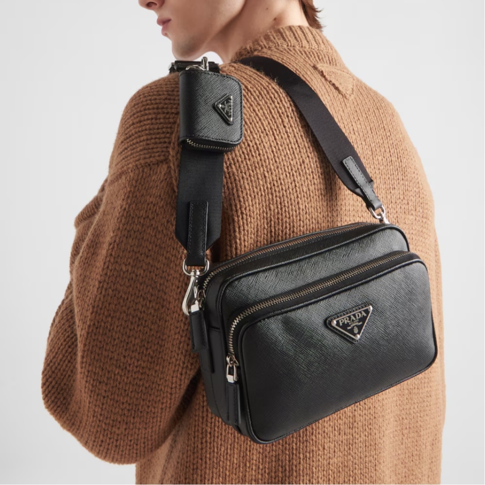 Saffiano leather shoulder bag