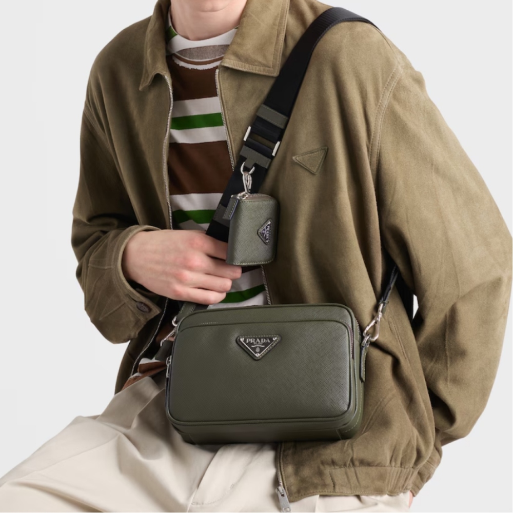 Saffiano leather shoulder bag