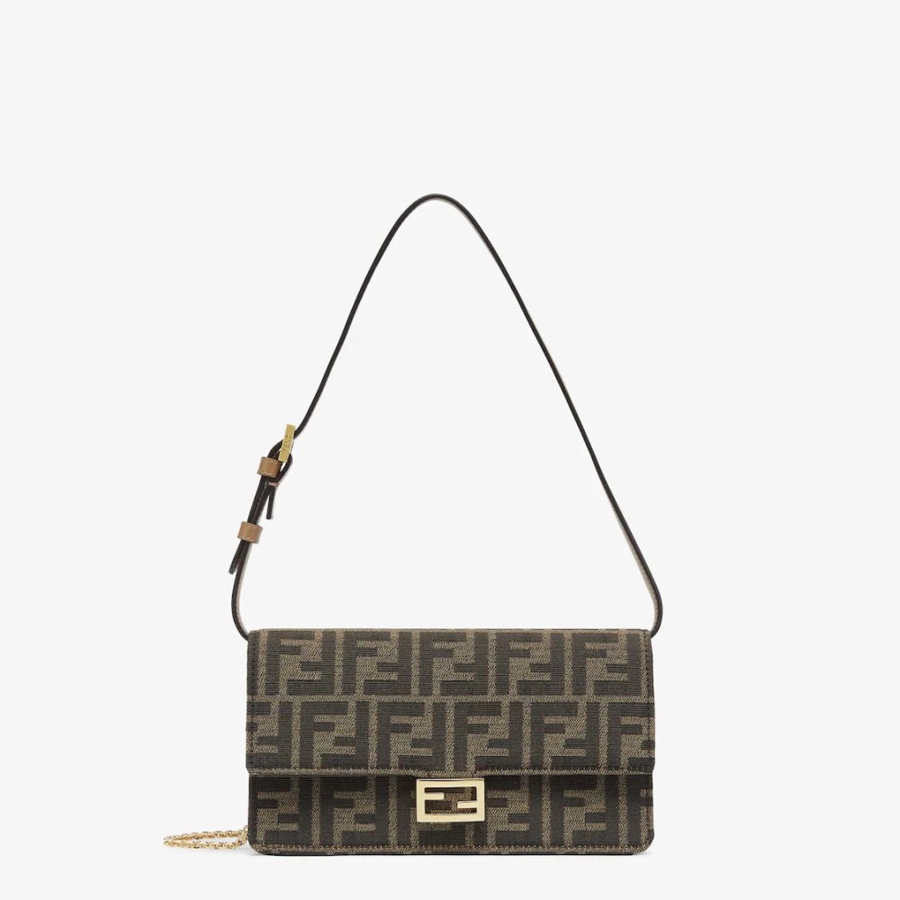 Wallet On Chain Baguette - Brown FF fabric wallet