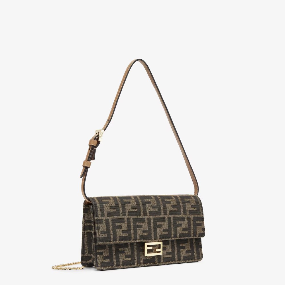 Wallet On Chain Baguette - Brown FF fabric wallet