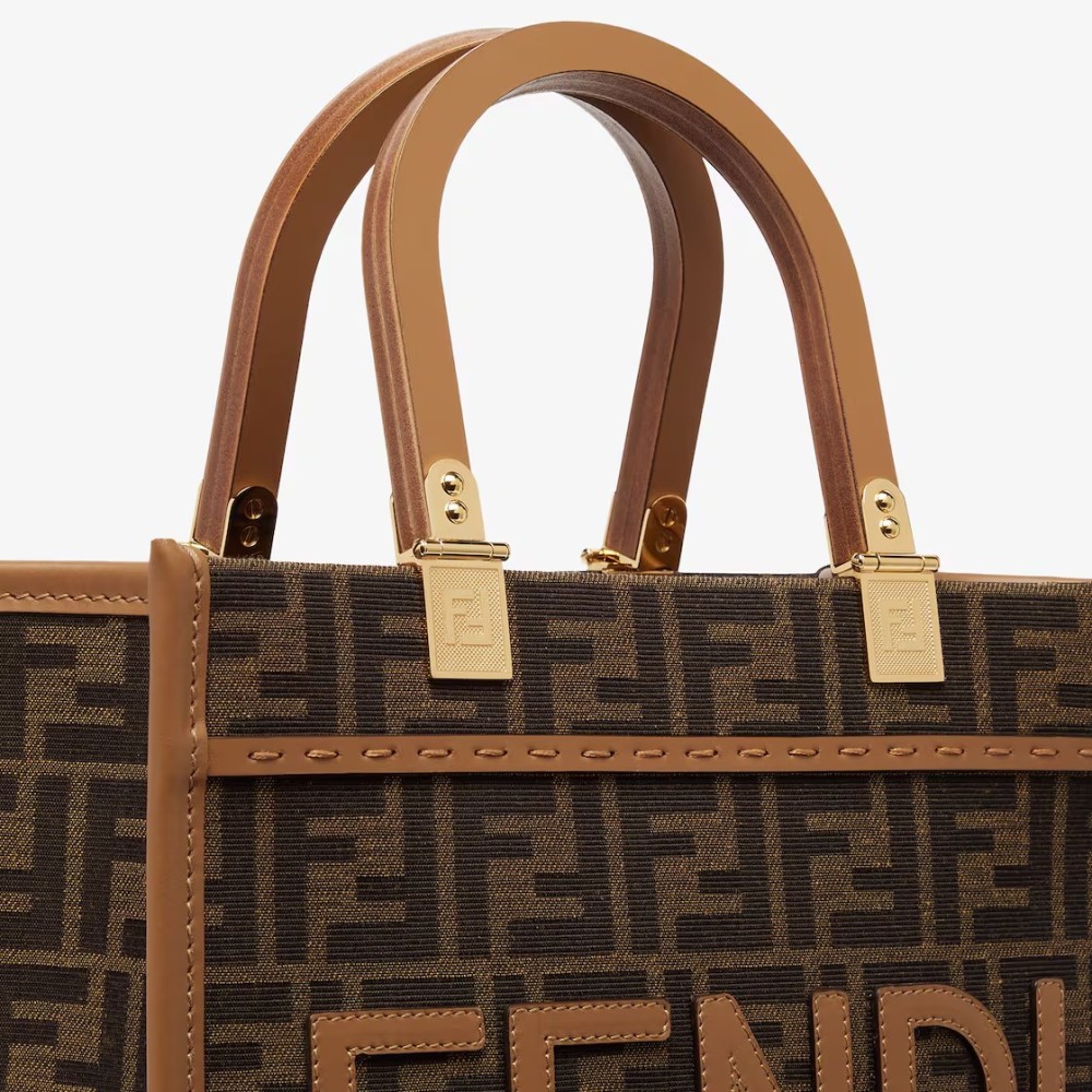 Fendi Sunshine Small - Brown FF jacquard fabric bag