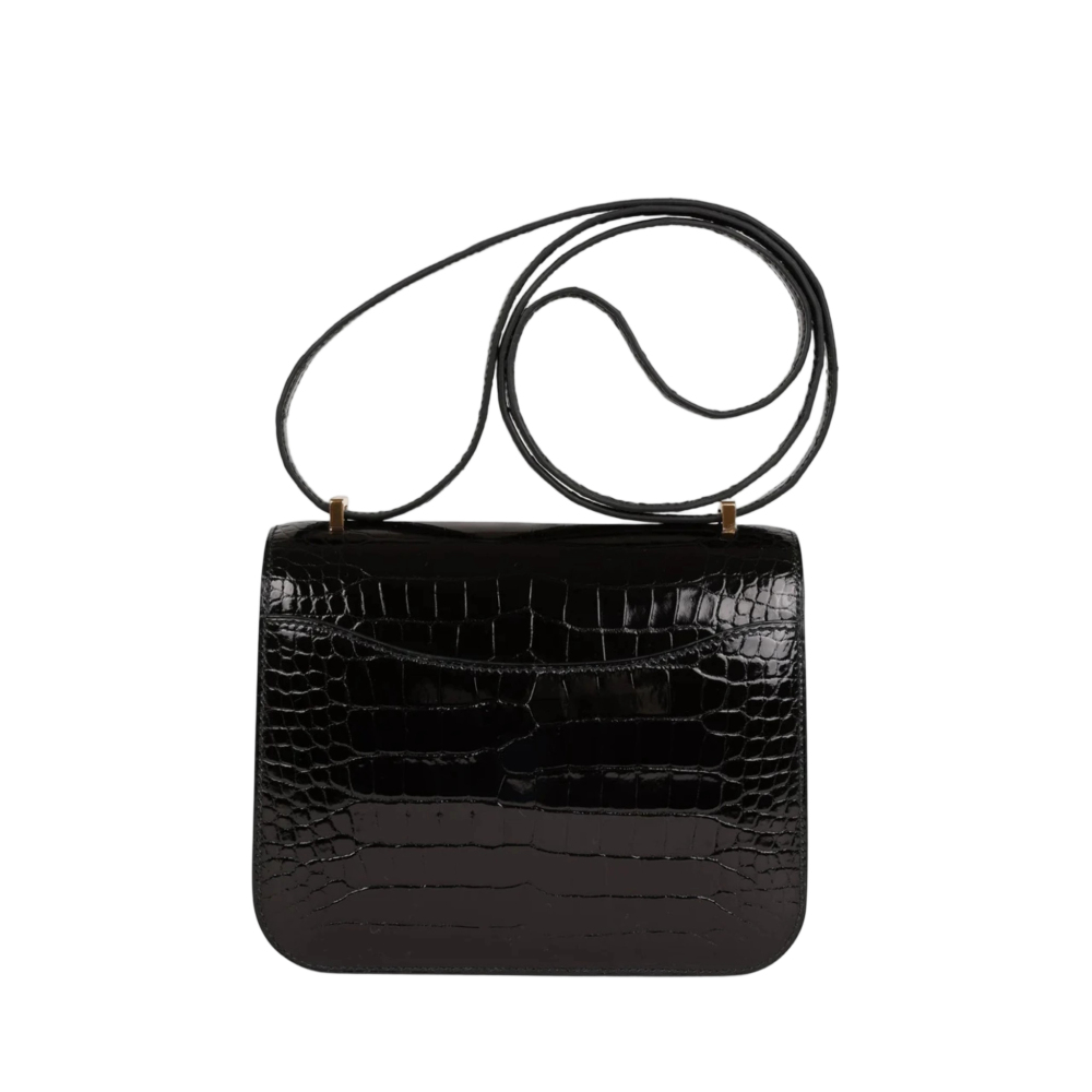 Constance Noir Shiny Alligator 18/24 Gold Hardware