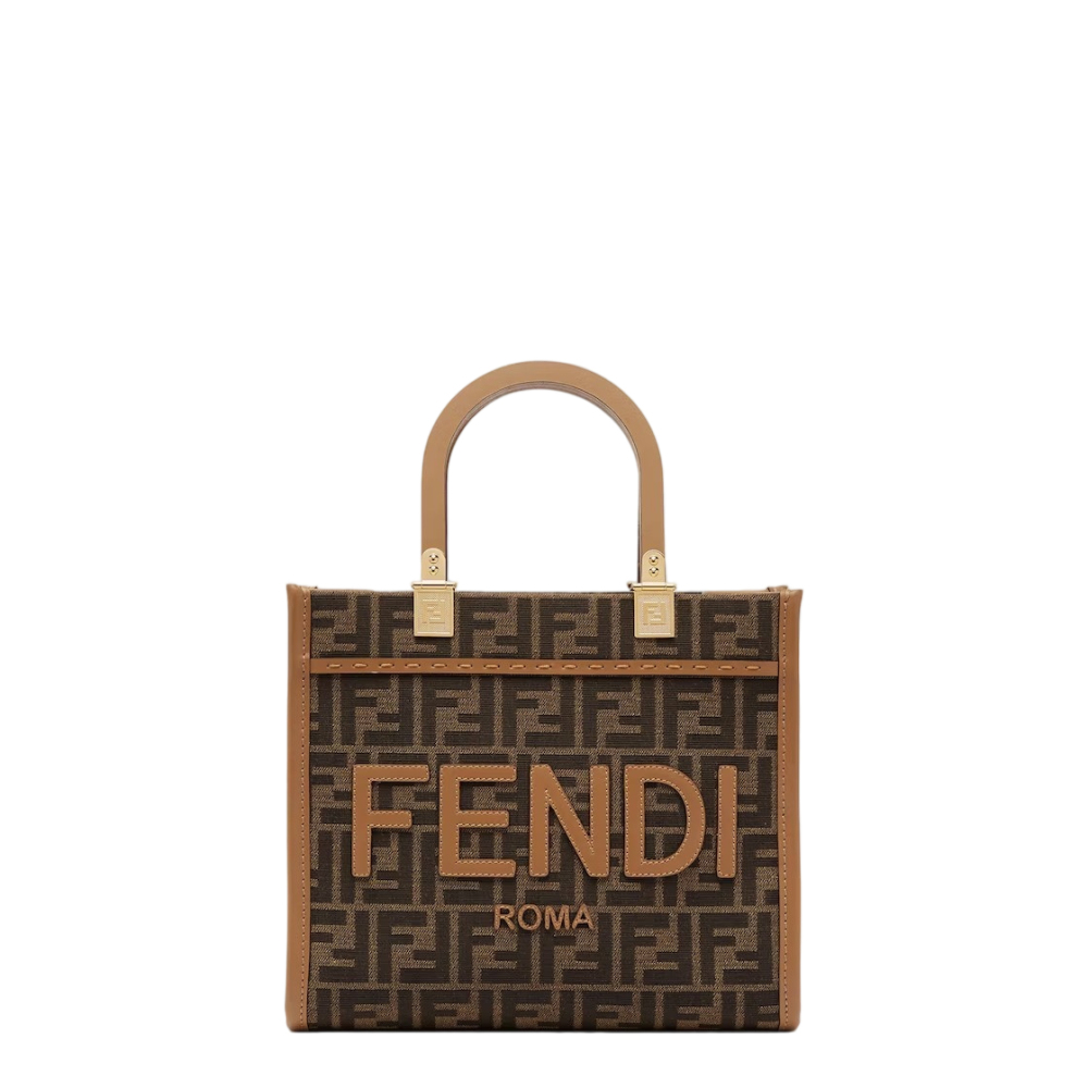 Fendi Sunshine Small - Brown FF jacquard fabric bag