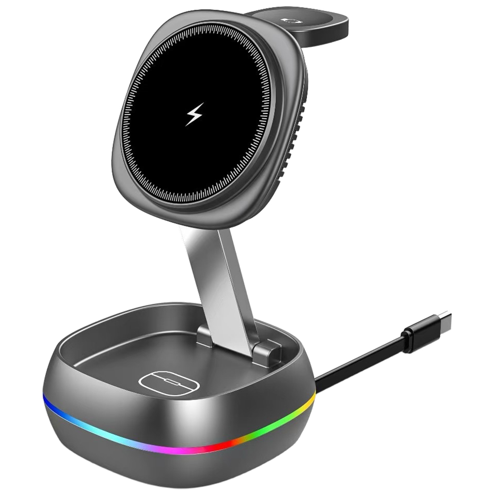 Wesdar Foldable 15w Wireless Charger Stand With Retractable Cable