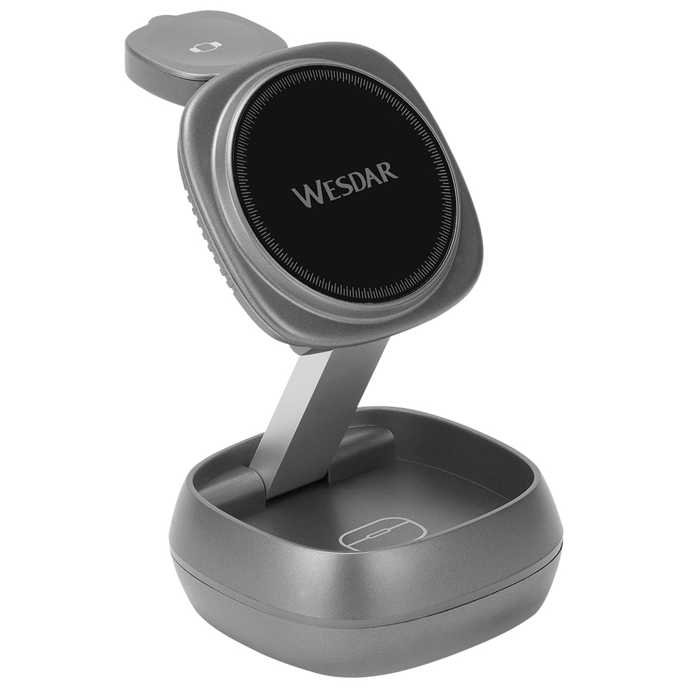 Wesdar Foldable 15w Wireless Charger Stand With Retractable Cable