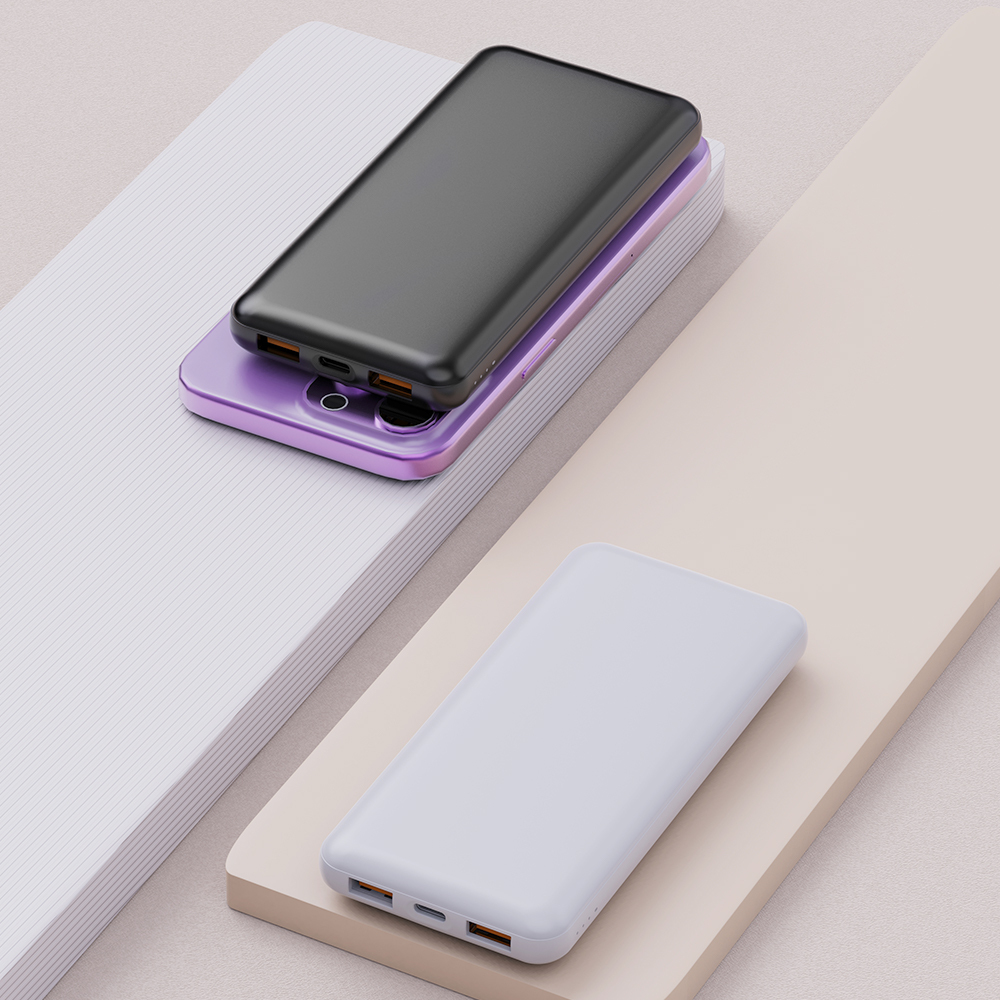 10000Mah Portable 5V 2A White Black Power Bank for Android Phone