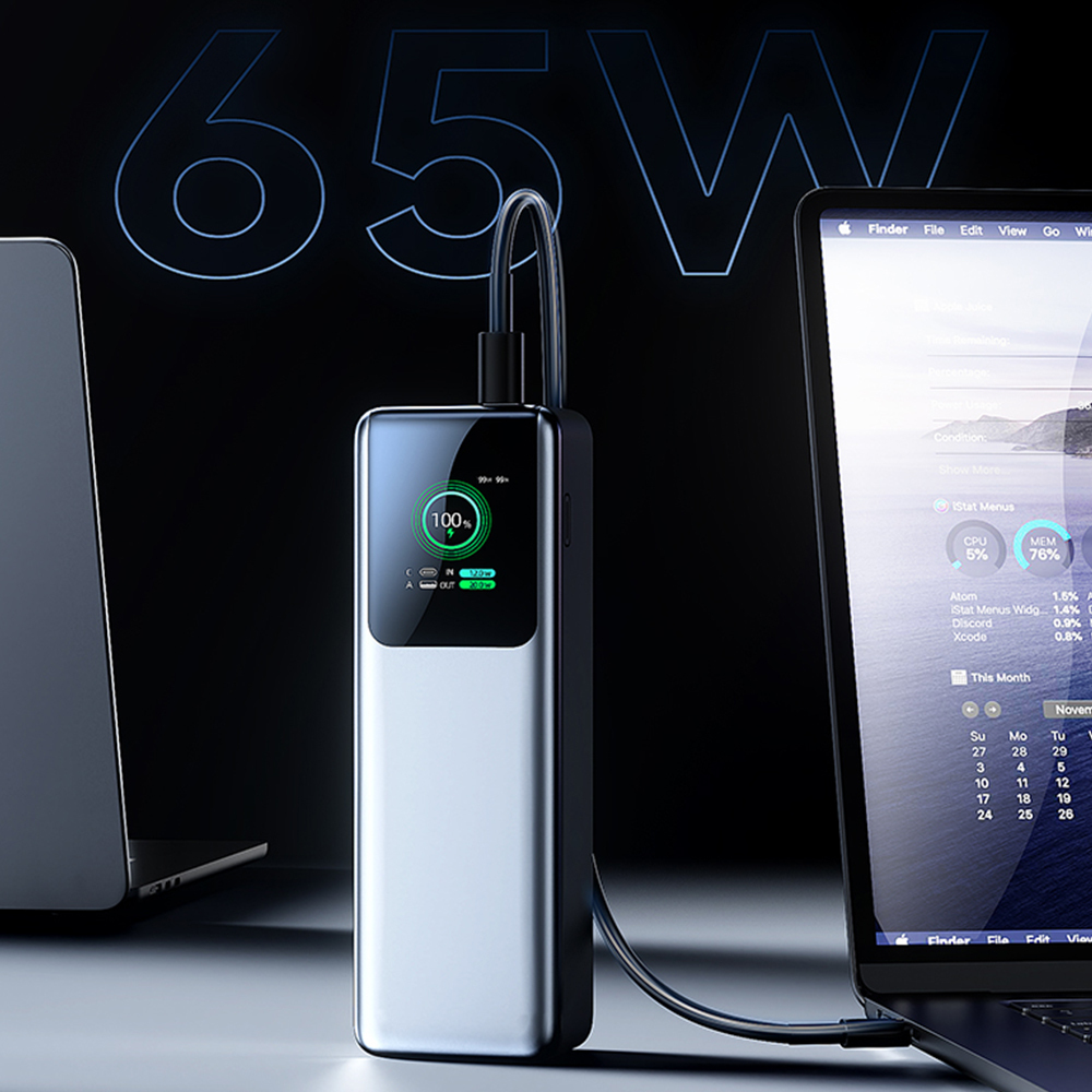 ABS Material  20000mAh Capacity Portable PD100W Fast Charging Power Bank