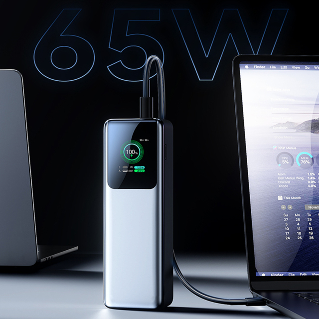 ABS Material  20000mAh Capacity Portable PD100W Fast Charging Power Bank