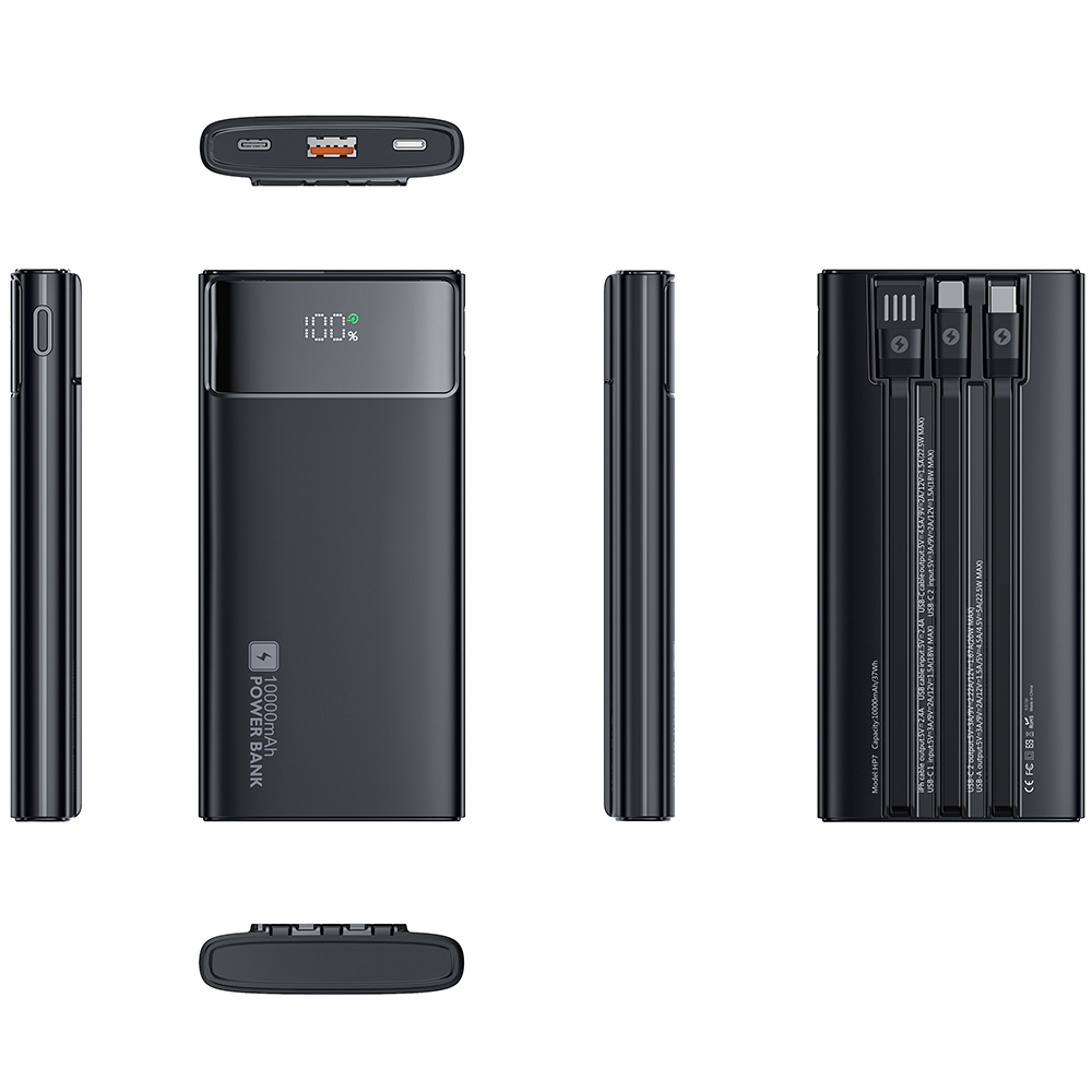 PD22.5W Fast Charging Portable Power Bank Build-in Three Charging Cable