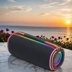Portable Wireless Outdoor Speakers Black Fabric RGB Light Strong Bass Sound Quality