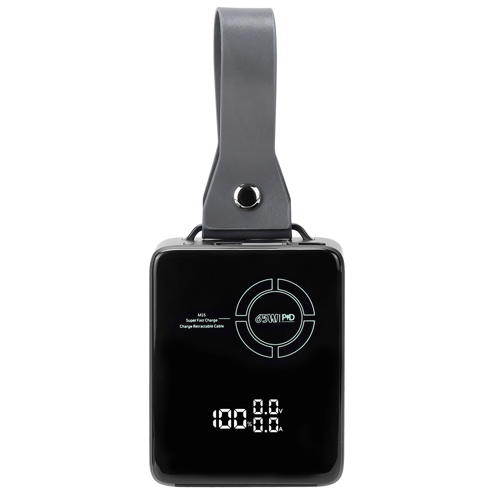 20000mAh Capacity Portable Power Banks With Lanyard Retractable Type C Cable