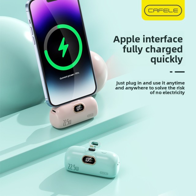 Capsule Design  Portable Small Power Bank 5000mah With LED Display Screen