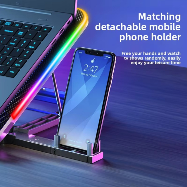 6-Fan Laptop Cooler High-Speed Quiet Notebook Cooling Pad Adjustable Stand