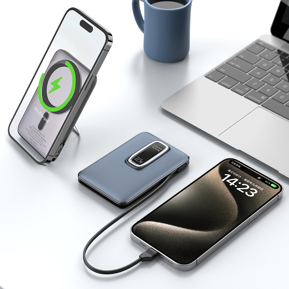 Portable 15w Wireless Magnetic 5000mAh  Power Banks For Iphone