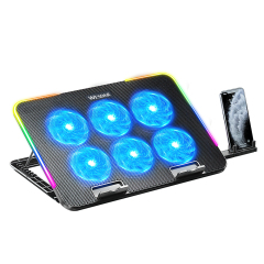 6-Fan Laptop Cooler High-Speed Quiet Notebook Cooling Pad Adjustable Stand