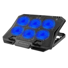 Adjustable Height Laptop Cooling Pad with 6 Fans Touch Control Panel