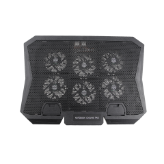 Adjustable Height Laptop Cooling Pad with 6 Fans Touch Control Panel
