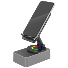 360 Degree Phone Stand with RGB Light Wireless Bluetooth TWS Speakers Power Banks
