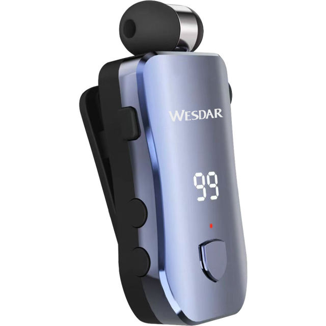 Bluetooth Sport Earphones With Retractable Cable, LED Power Display