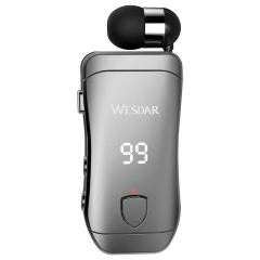 Bluetooth Sport Earphones With Retractable Cable, LED Power Display