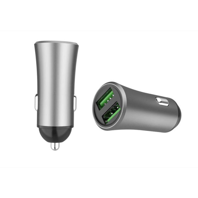 12v 24v Aluminum Dual USB Type-C Car  Cigarette Lighter Charger