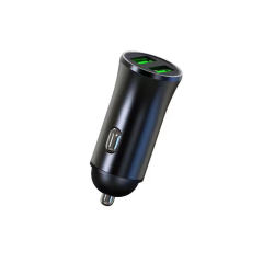 12v 24v Aluminum Dual USB Type-C Car  Cigarette Lighter Charger