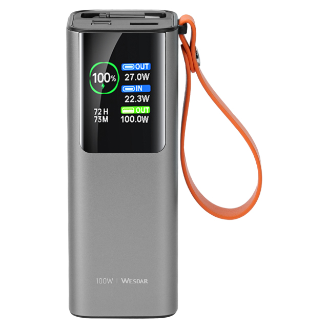 Portable 20000mAh Power Bank With Outdoor LED Light Lanyard