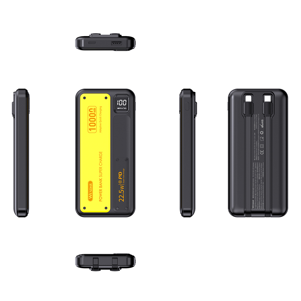 PD22.5W Fast Charging Power Bank 10000mah With LED Power Display