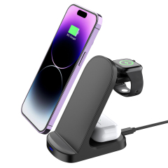 3 in 1 Wireless Charger Stand Eco-friendly 15w 10w 7.5w 5w