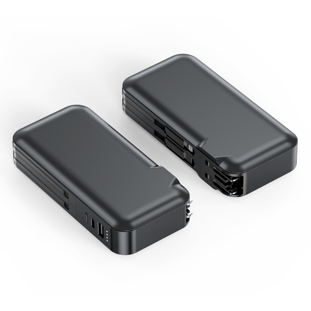 10000mAh Capacity Power Bank Fast Charging with Dual Cable US Plug