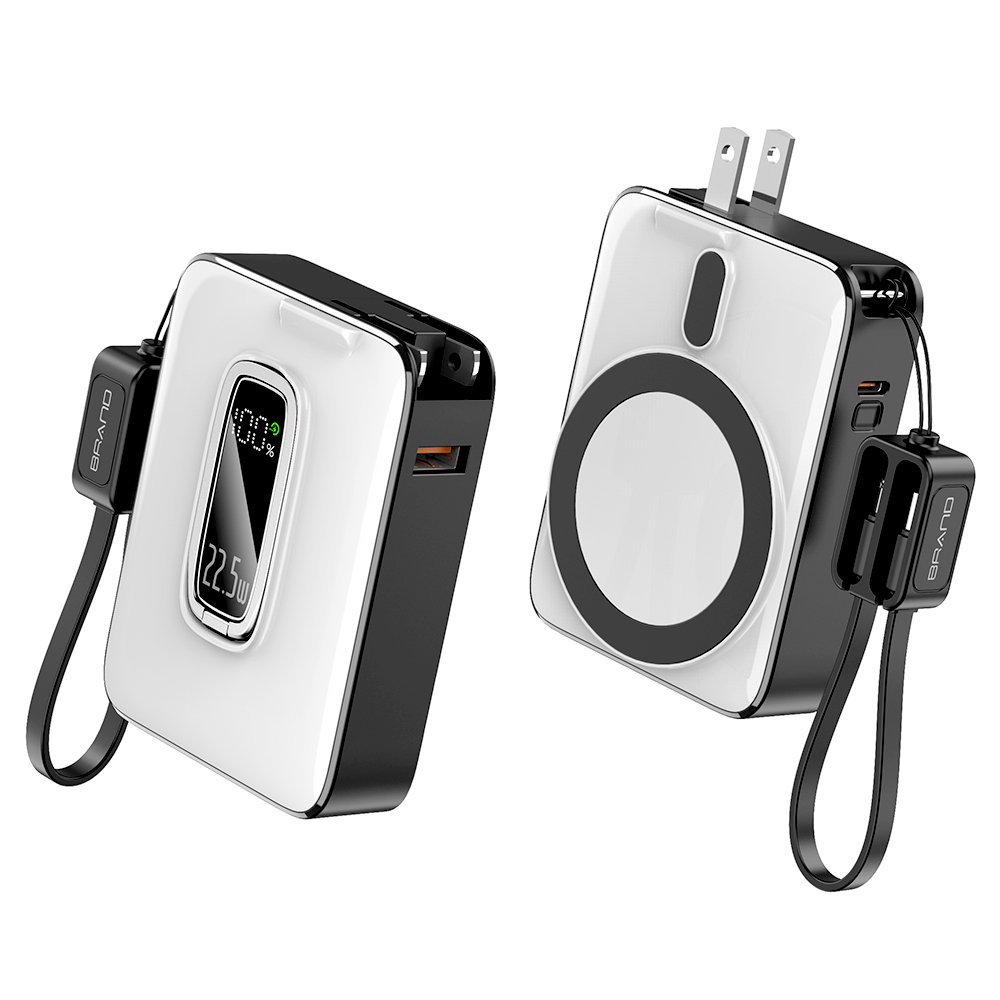 18W 10000mAh Wireless Charger Power Bank With LED Display Screen Lanyard