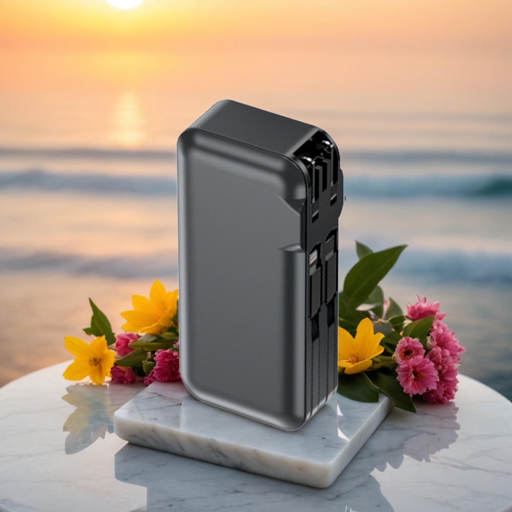 10000mAh Capacity Power Bank Fast Charging with Dual Cable US Plug